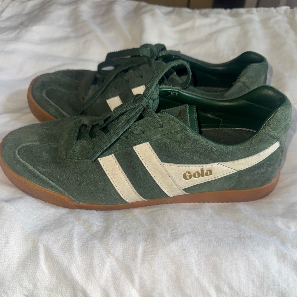 Gola Women's Green white Suede Leather Tennis Shoes Sneakers Size 9